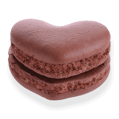 Macaron Cœur Chocolat Noir Nuances Gourmandes